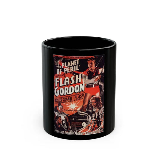 FLASH GORDON - THE PLANET OF PERIL 1936 Movie Poster - Black Coffee Mug 11oz - Go Mug Yourself