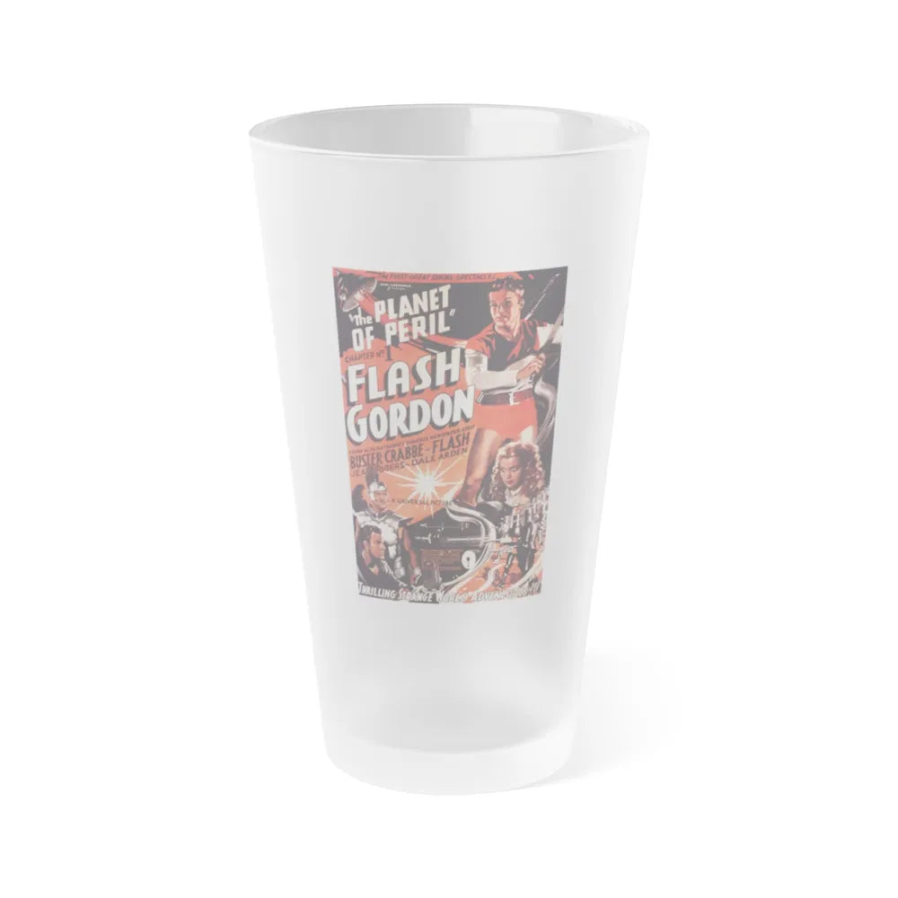 FLASH GORDON - THE PLANET OF PERIL 1936 Movie Poster - Frosted Pint Glass 16oz-16oz-Frosted-Go Mug Yourself