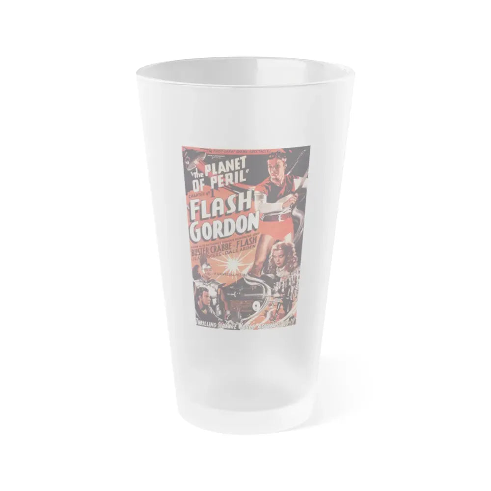 FLASH GORDON - THE PLANET OF PERIL 1936 Movie Poster - Frosted Pint Glass 16oz 16oz Frosted - Go Mug Yourself