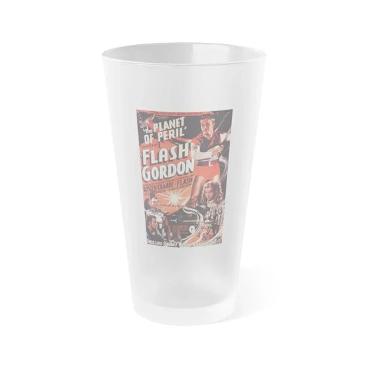 FLASH GORDON - THE PLANET OF PERIL 1936 Movie Poster - Frosted Pint Glass 16oz 16oz Frosted - Go Mug Yourself