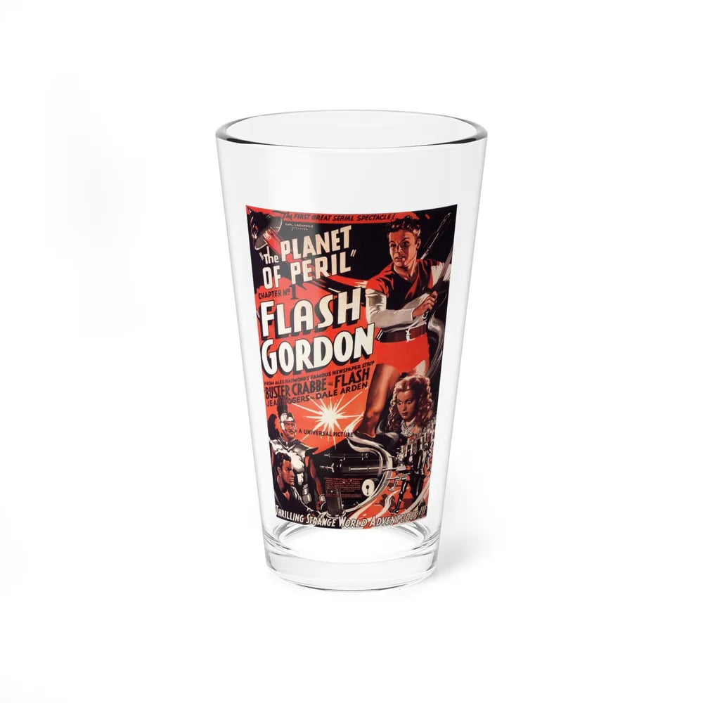 FLASH GORDON - THE PLANET OF PERIL 1936 Movie Poster - Pint Glass 16oz-16oz-Go Mug Yourself