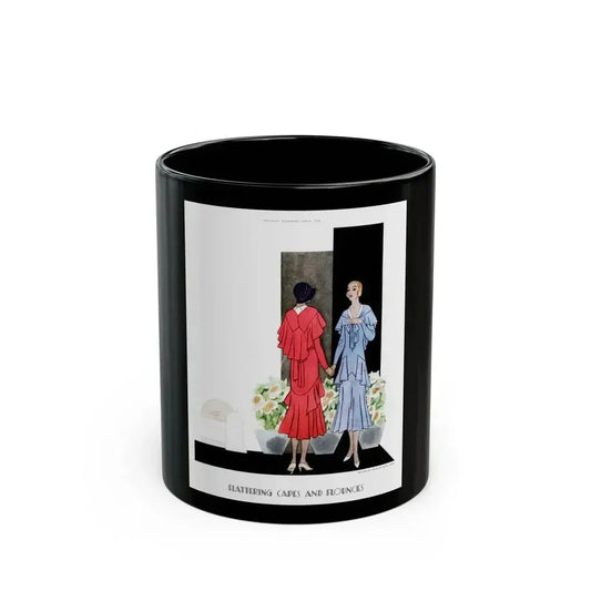 Flattering Capes And Flounces, McCall's, April 1930 - Black Coffee Mug 11oz - Go Mug Yourself