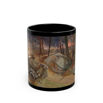 Fleeing the Fire, 1923 - Black Coffee Mug 11oz - Go Mug Yourself