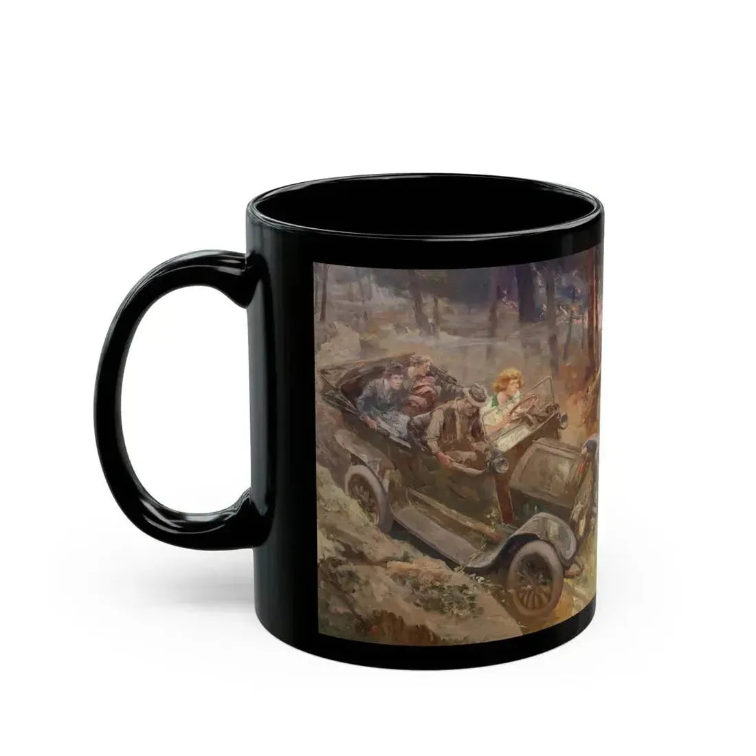 Fleeing the Fire, 1923 - Black Coffee Mug - Go Mug Yourself