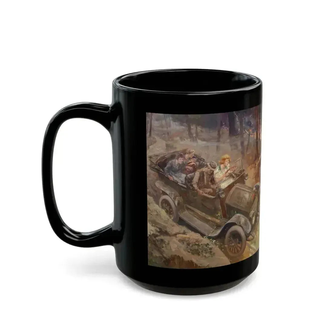 Fleeing the Fire, 1923 - Black Coffee Mug - Go Mug Yourself