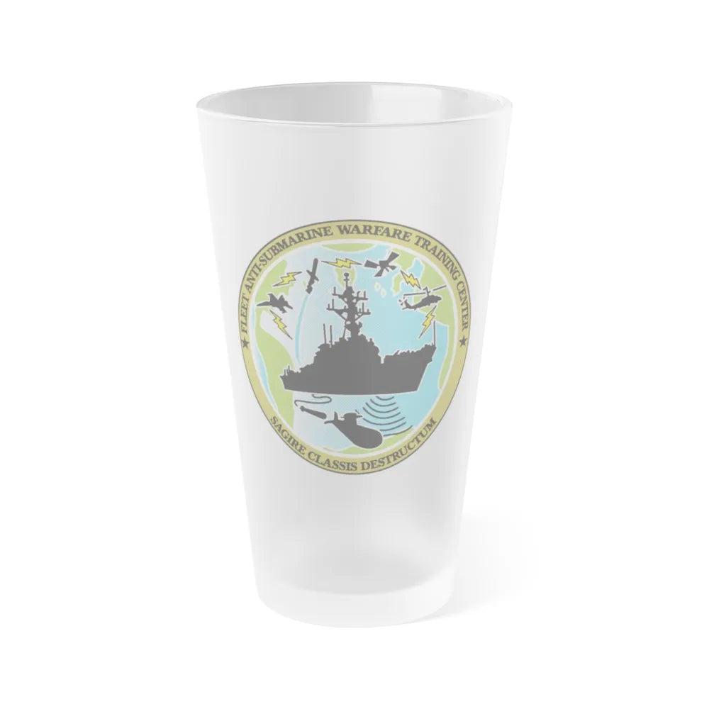 Fleet Anti Submarine Warfare Training Center (U.S. Navy) Frosted Pint Glass 16oz-Go Mug Yourself