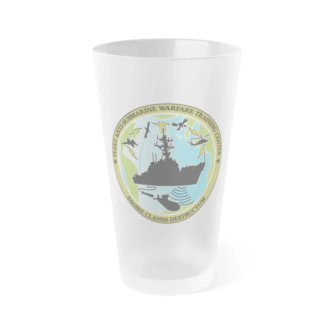 Fleet Anti Submarine Warfare Training Center (U.S. Navy) Frosted Pint Glass 16oz Default Title - Go Mug Yourself