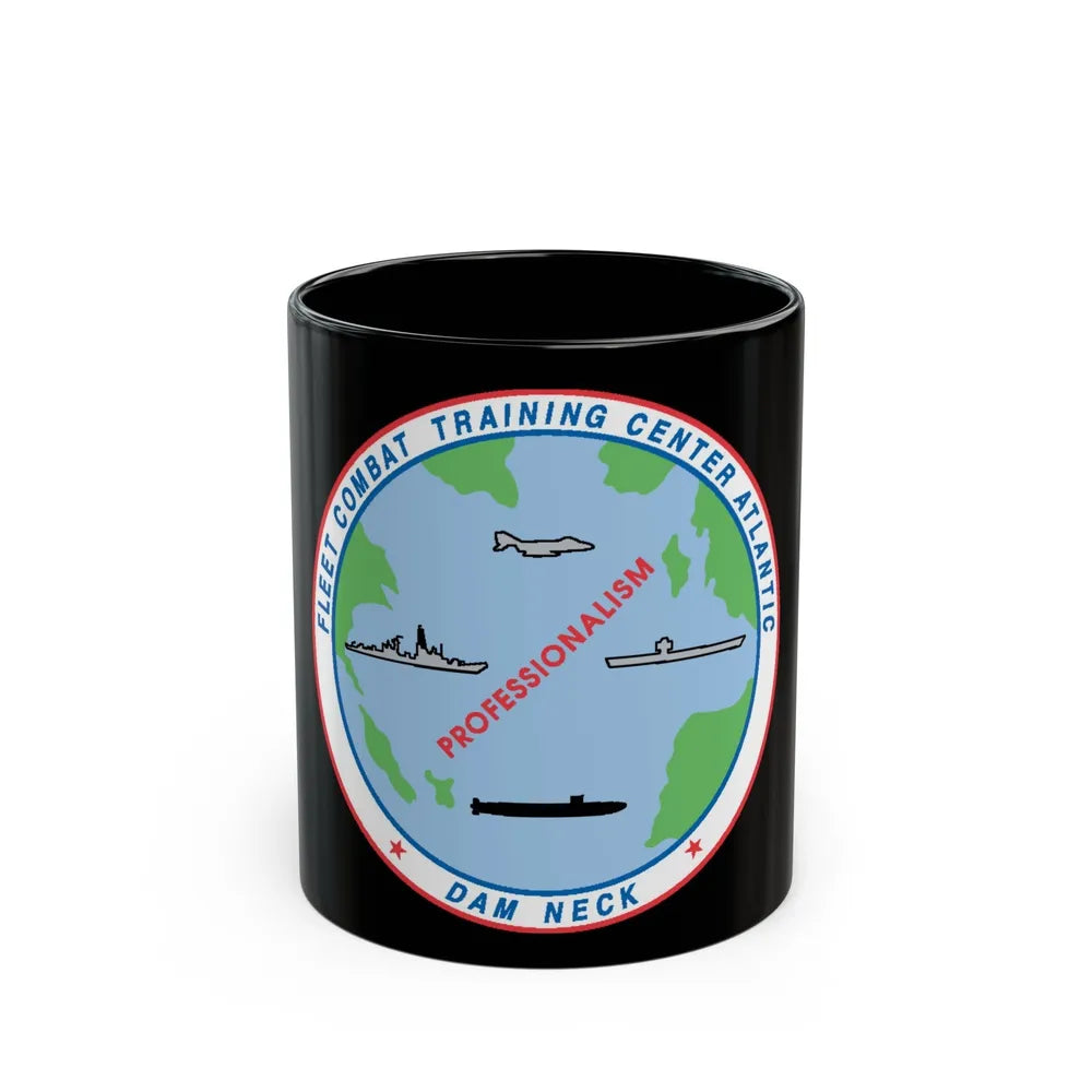 Fleet Combat Trng Ctr Atlantic Dam Neck (U.S. Navy) Black Coffee Mug-11oz-Go Mug Yourself