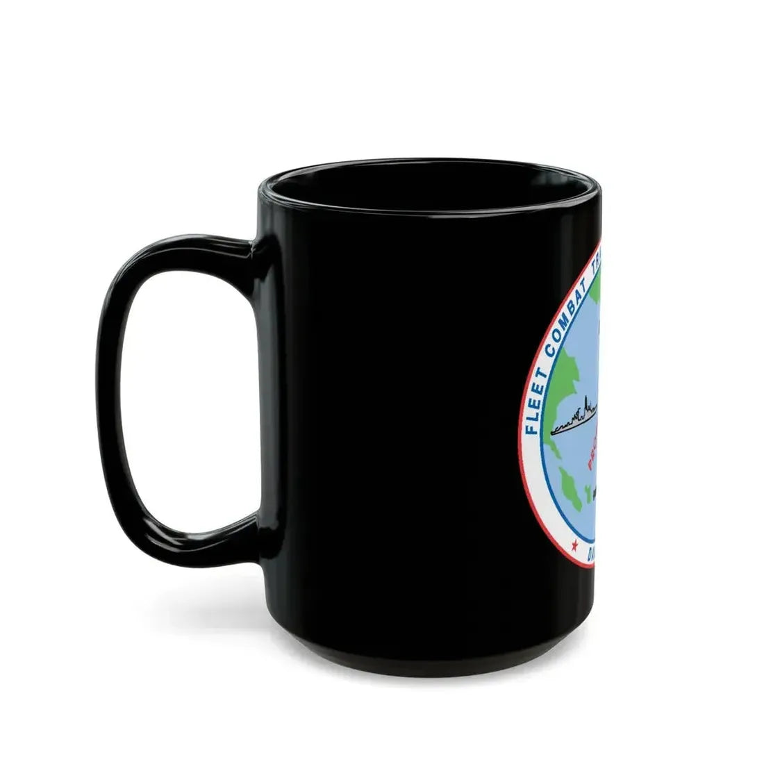 Fleet Combat Trng Ctr Atlantic Dam Neck (U.S. Navy) Black Coffee Mug - Go Mug Yourself