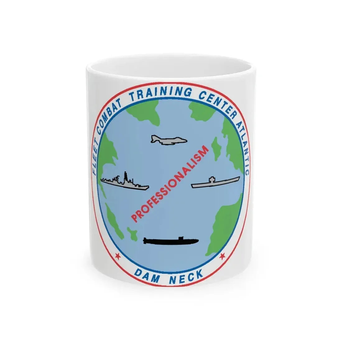 Fleet Combat Trng Ctr Atlantic Dam Neck (U.S. Navy) White Coffee Mug 11oz - Go Mug Yourself