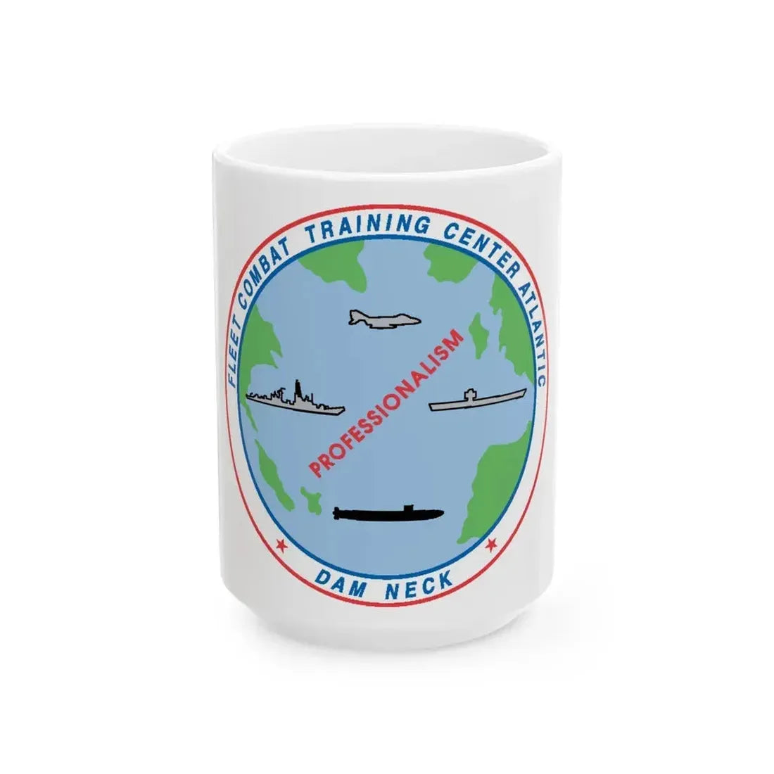 Fleet Combat Trng Ctr Atlantic Dam Neck (U.S. Navy) White Coffee Mug 15oz - Go Mug Yourself
