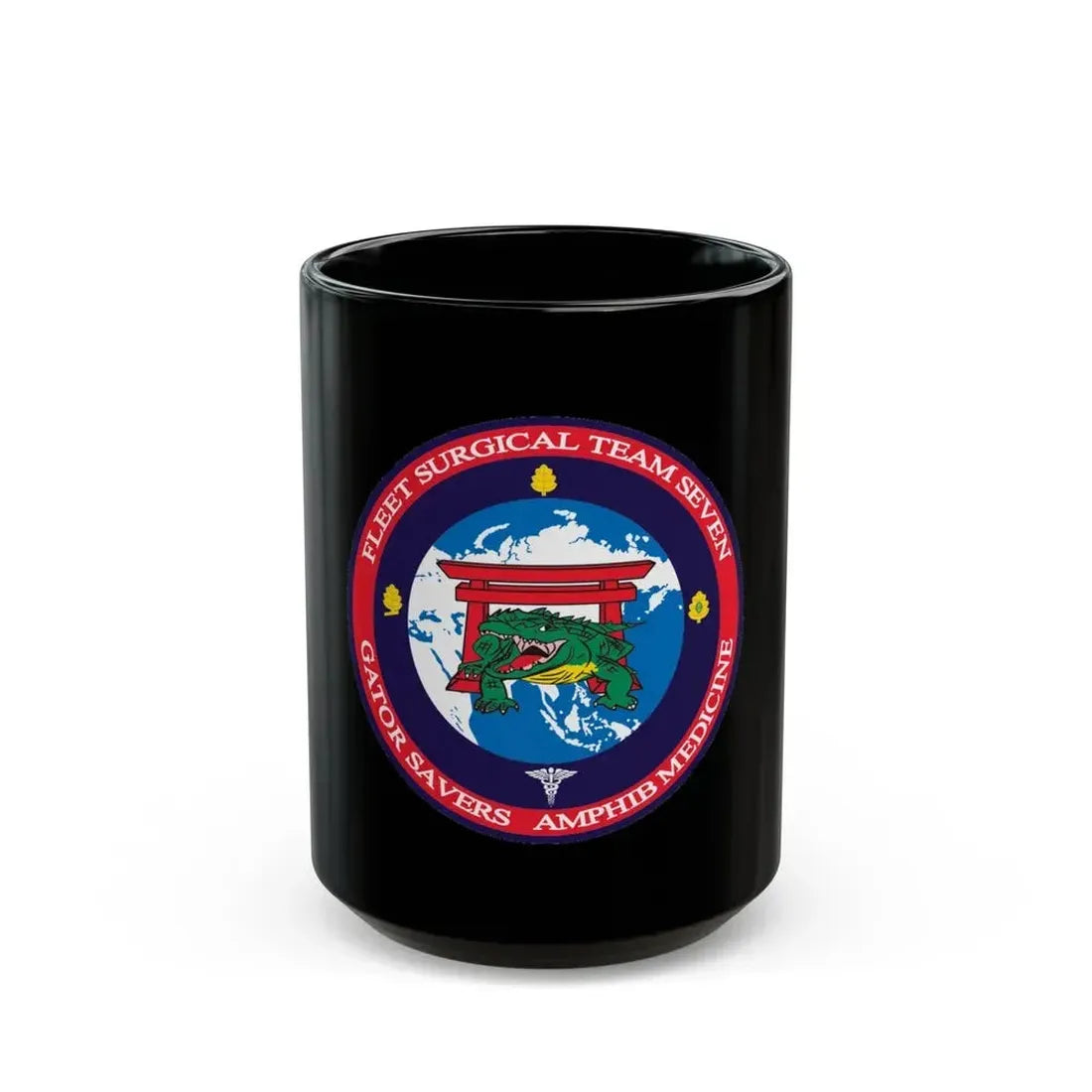 Fleet Surgical Team 7 (U.S. Navy) Black Coffee Mug 15oz - Go Mug Yourself