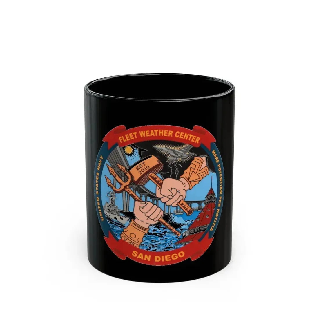 Fleet Weather Center San Diego (U.S. Navy) Black Coffee Mug 11oz - Go Mug Yourself