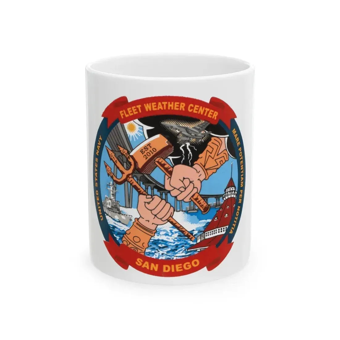 Fleet Weather Center San Diego (U.S. Navy) White Coffee Mug 11oz - Go Mug Yourself