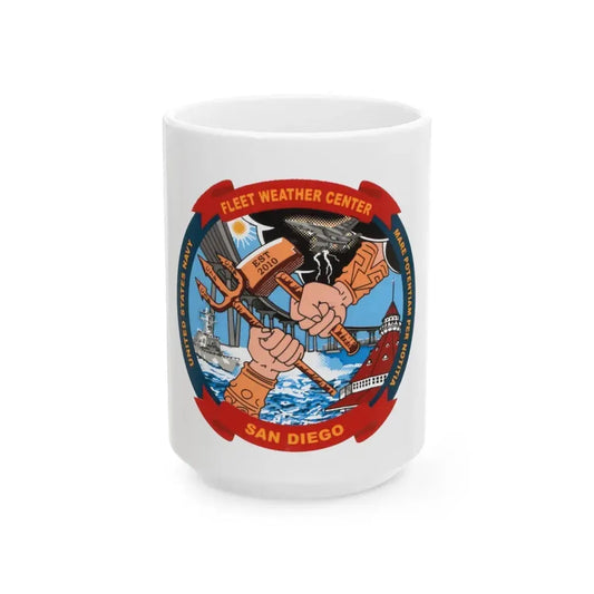 Fleet Weather Center San Diego (U.S. Navy) White Coffee Mug 15oz - Go Mug Yourself