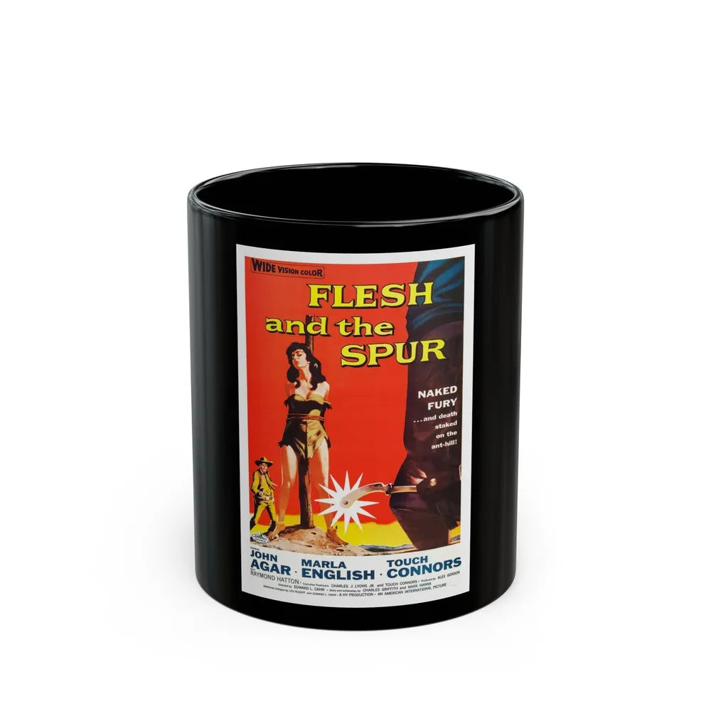 FLESH AND THE SPUR 1956 Movie Poster - Black Coffee Mug-11oz-Go Mug Yourself