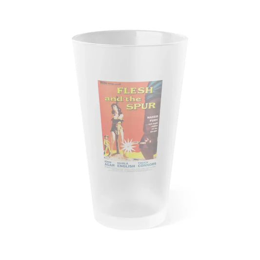 FLESH AND THE SPUR 1956 Movie Poster - Frosted Pint Glass 16oz 16oz Frosted - Go Mug Yourself