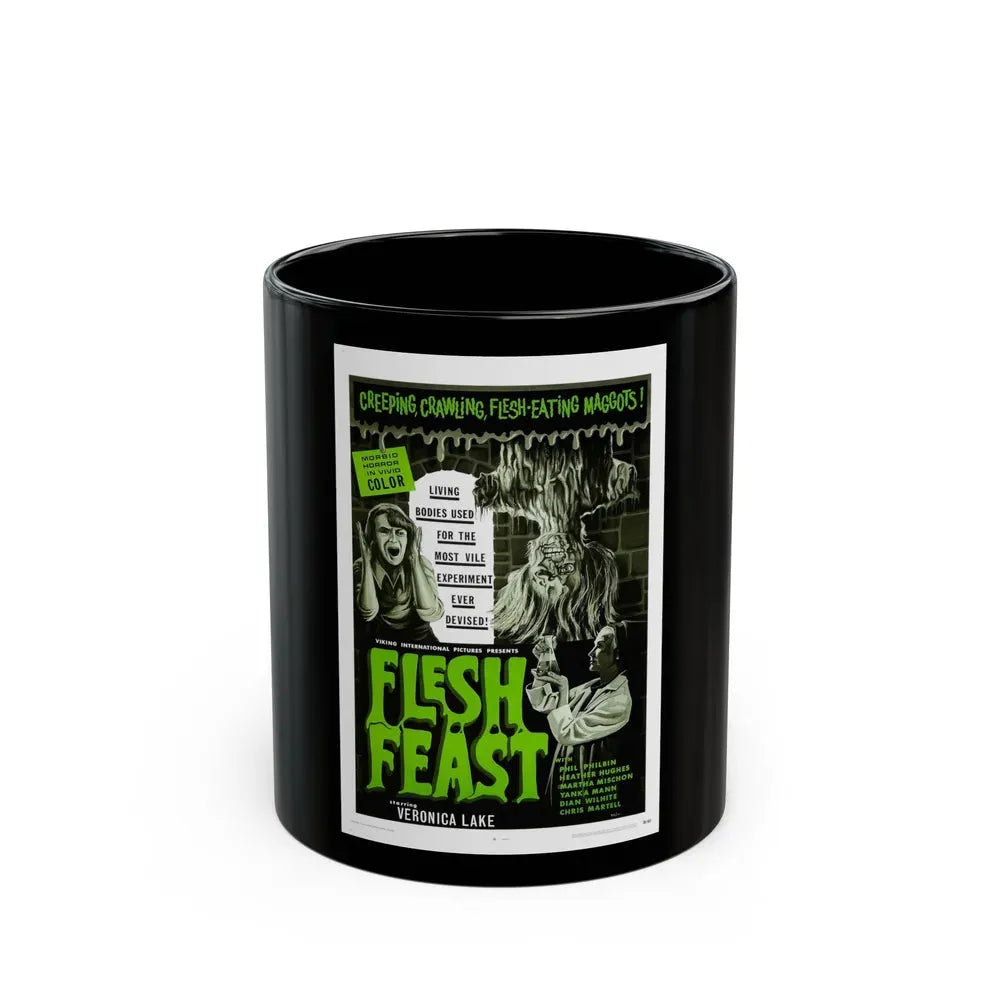 FLESH FEAST 1970 Movie Poster - Black Coffee Mug 11oz - Go Mug Yourself