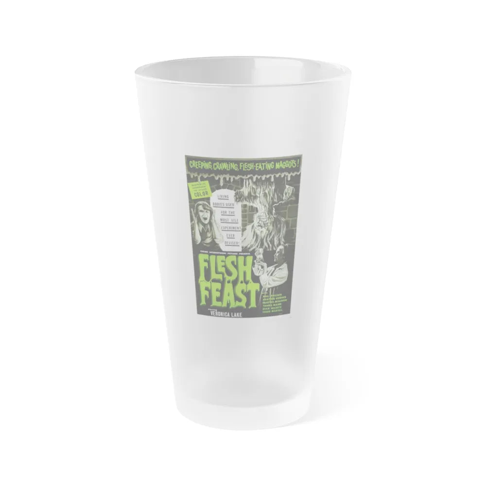 FLESH FEAST 1970 Movie Poster - Frosted Pint Glass 16oz-16oz-Frosted-Go Mug Yourself