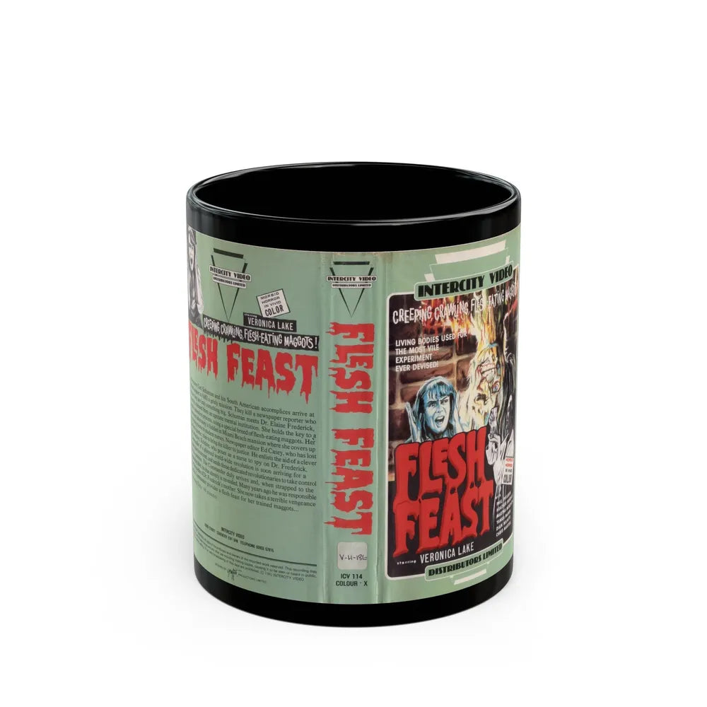 FLESH FEAST INTERCITY VIDEO (VHS COVER) - Black Coffee Mug-11oz-Go Mug Yourself