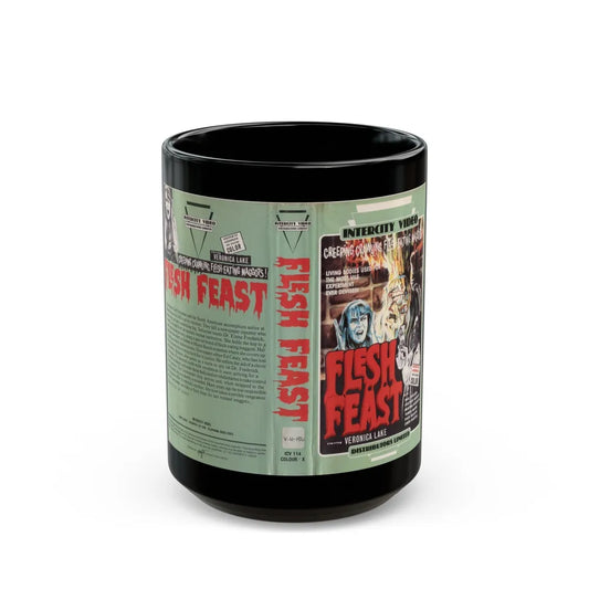 FLESH FEAST INTERCITY VIDEO (VHS COVER) - Black Coffee Mug-15oz-Go Mug Yourself