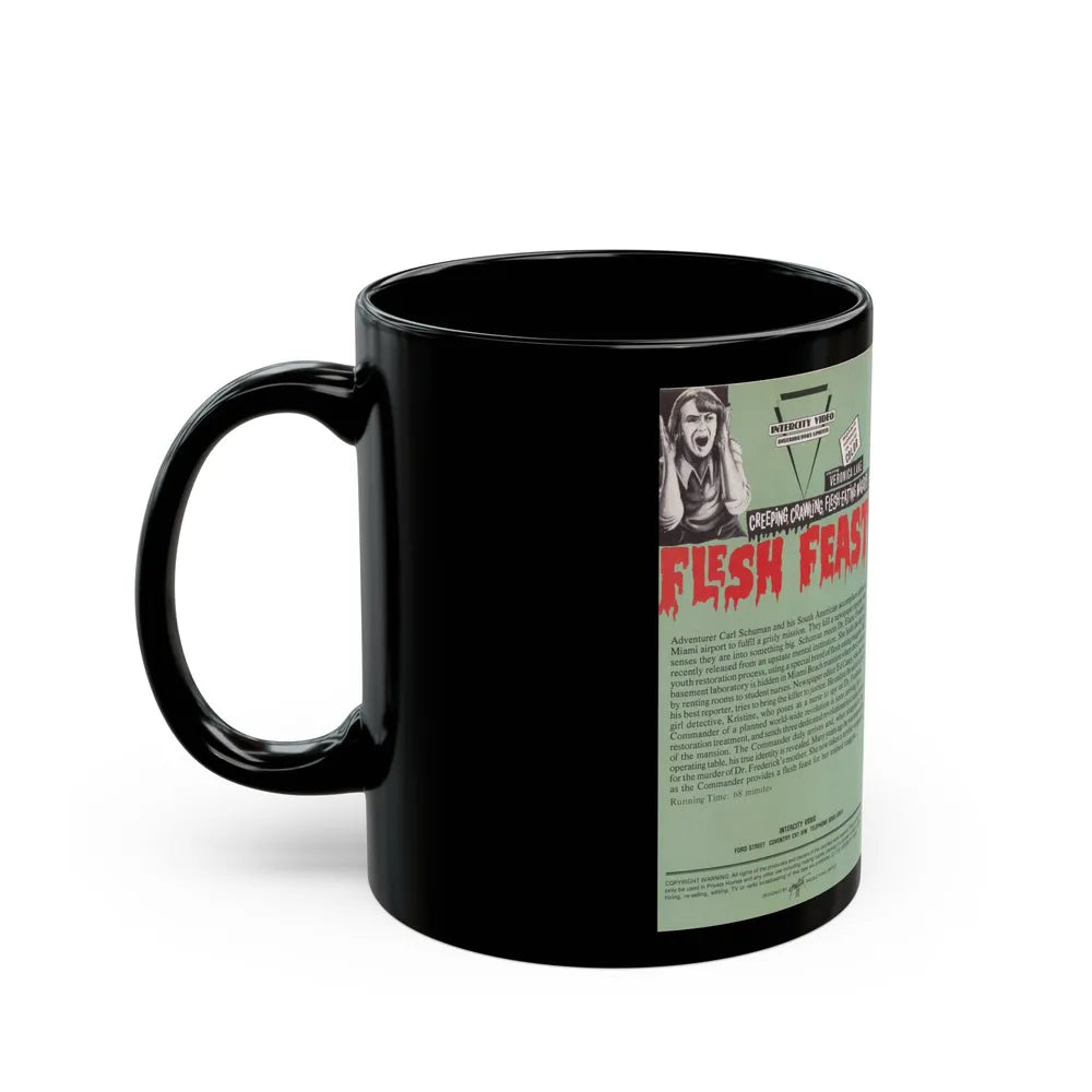 FLESH FEAST INTERCITY VIDEO (VHS COVER) - Black Coffee Mug-Go Mug Yourself