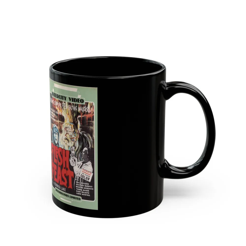 FLESH FEAST INTERCITY VIDEO (VHS COVER) - Black Coffee Mug-Go Mug Yourself