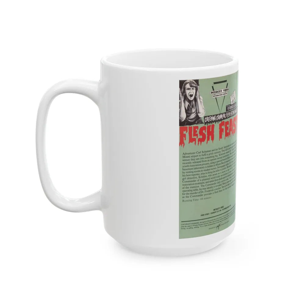 FLESH FEAST INTERCITY VIDEO (VHS COVER) - White Coffee Mug-Go Mug Yourself