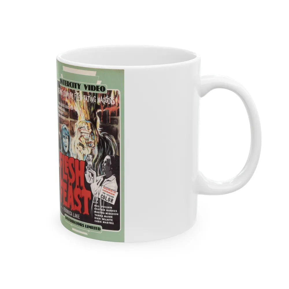 FLESH FEAST INTERCITY VIDEO (VHS COVER) - White Coffee Mug-Go Mug Yourself