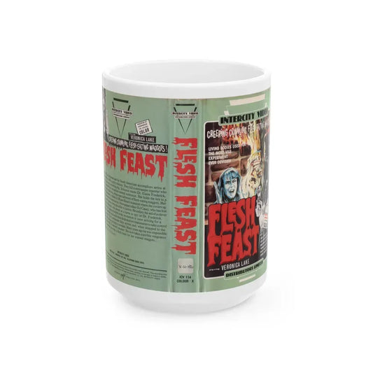 FLESH FEAST (VHS COVER) - White Coffee Mug 15oz - Go Mug Yourself