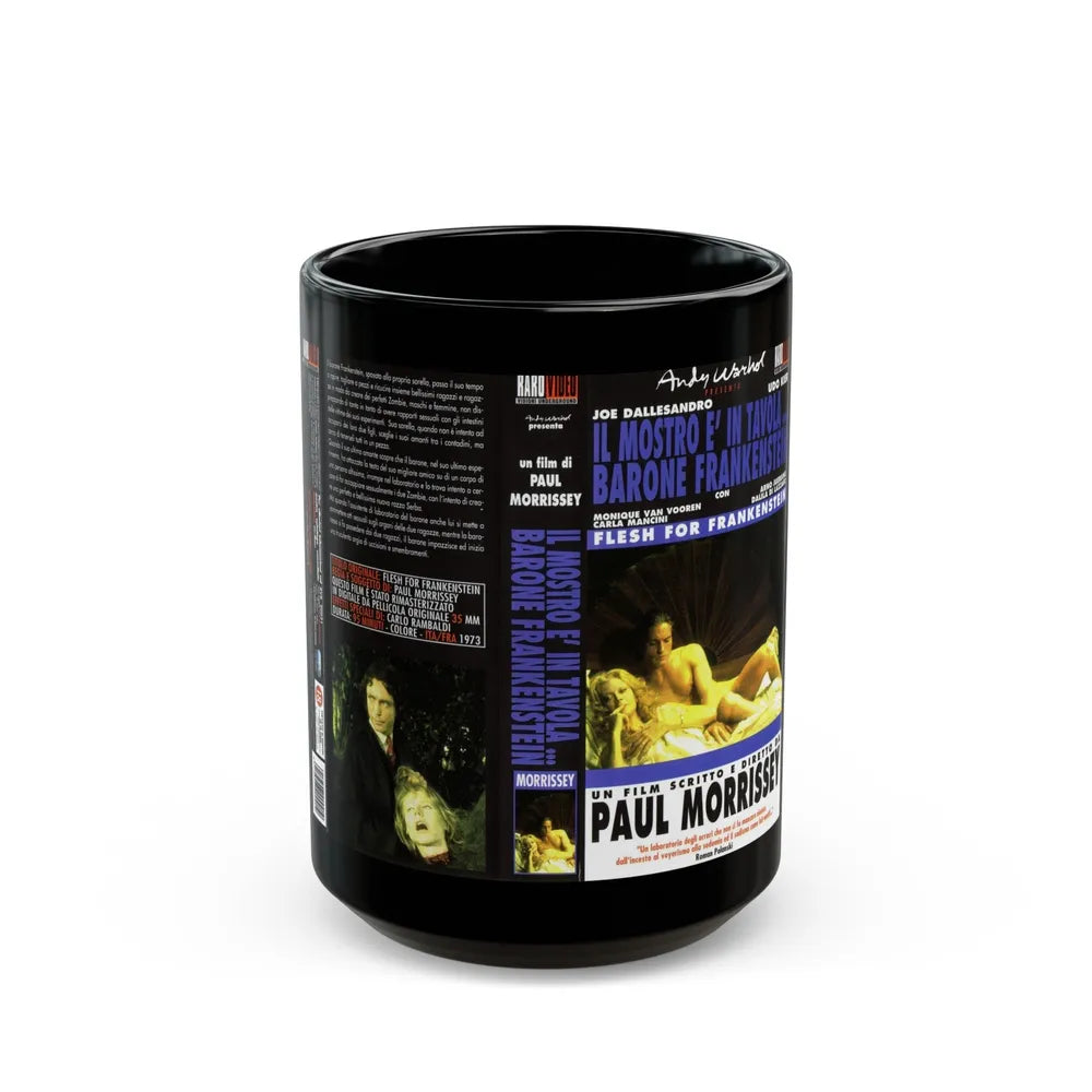 FLESH FOR FRANKENSTEIN (VHS COVER) - Black Coffee Mug-15oz-Go Mug Yourself