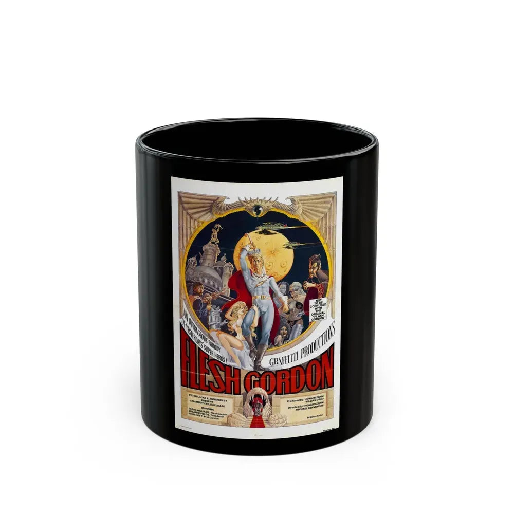 FLESH GORDON 1974 Movie Poster - Black Coffee Mug 11oz - Go Mug Yourself