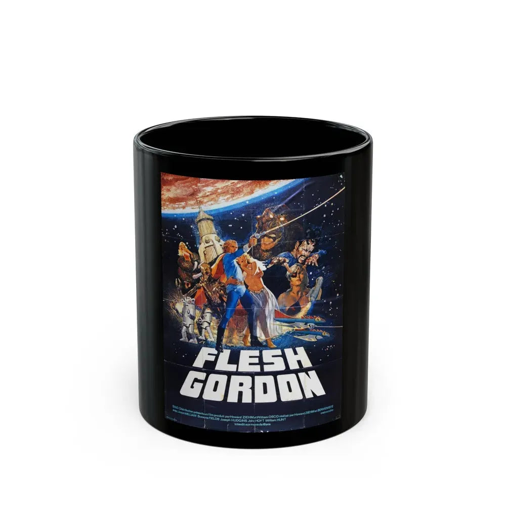 FLESH GORDON (3) 1974 Movie Poster - Black Coffee Mug 11oz - Go Mug Yourself