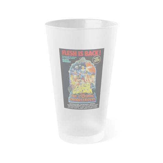 FLESH GORDON MEETS THE COSMIC CHEERLEADERS 1990 Movie Poster - Frosted Pint Glass 16oz-16oz-Frosted-Go Mug Yourself