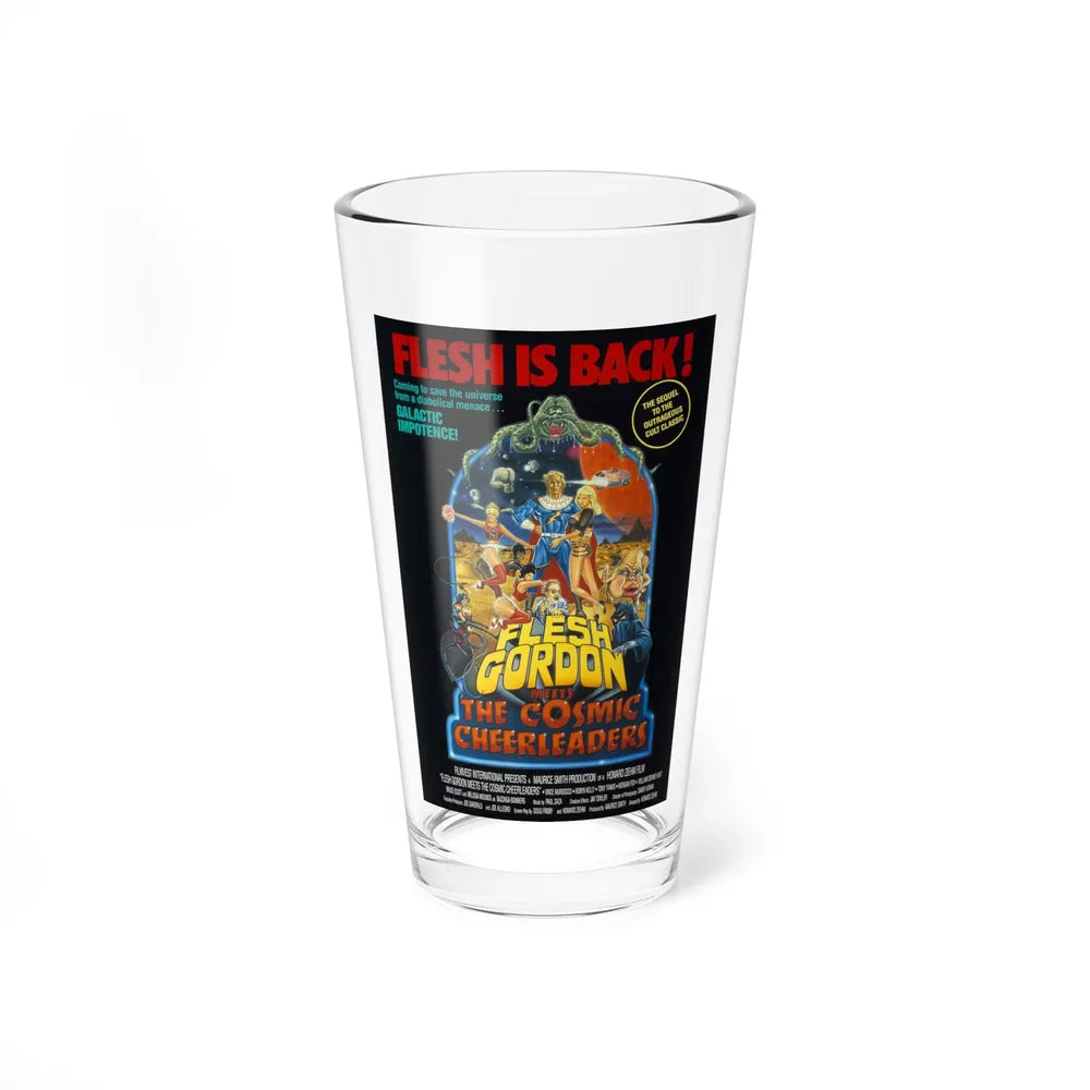 FLESH GORDON MEETS THE COSMIC CHEERLEADERS 1990 Movie Poster - Pint Glass 16oz-16oz-Go Mug Yourself