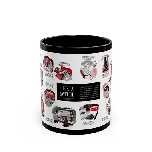Flick a Switch, Woman's Home Companion, January 1948 - Black Coffee Mug 11oz - Go Mug Yourself
