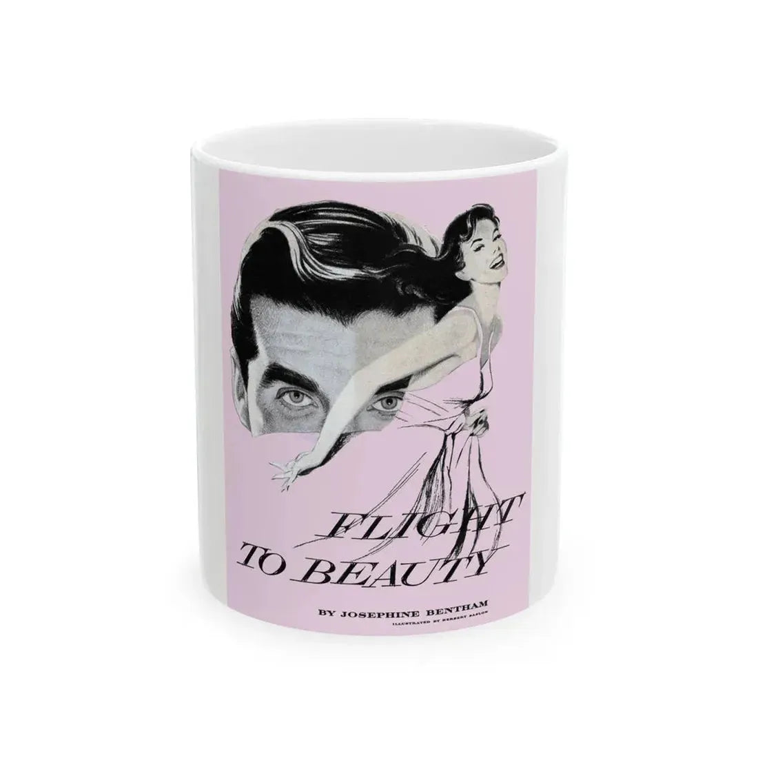 Flight To Beauty (1), Redbook, November, 1955 - White Coffee Mug 11oz - Go Mug Yourself