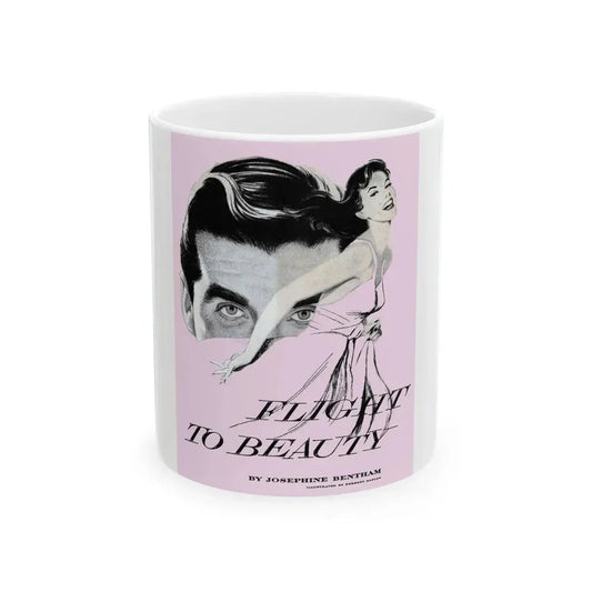 Flight To Beauty (1), Redbook, November, 1955 - White Coffee Mug 11oz - Go Mug Yourself