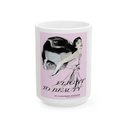 Flight To Beauty (1), Redbook, November, 1955 - White Coffee Mug 15oz - Go Mug Yourself