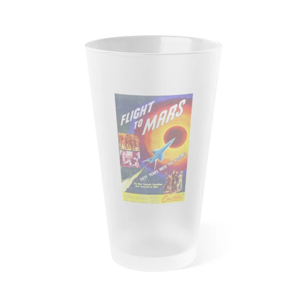 FLIGHT TO MARS 1951 Movie Poster - Frosted Pint Glass 16oz-16oz-Frosted-Go Mug Yourself