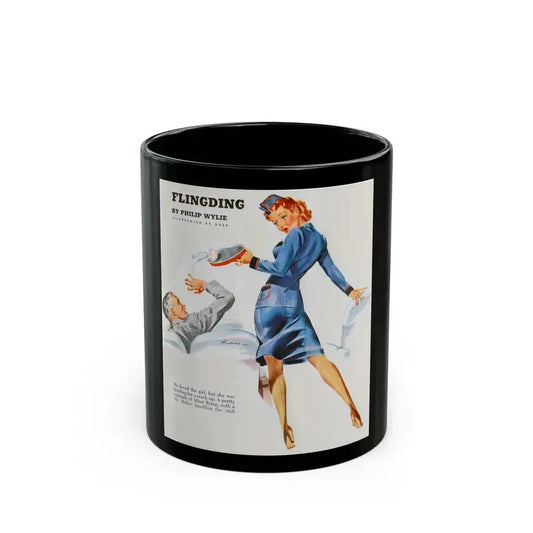 Flingding by Philip Wyle, 1943 - Black Coffee Mug 11oz - Go Mug Yourself