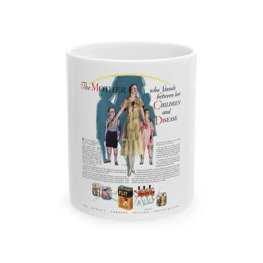 Flit ad, McCall's, July 1930 - White Coffee Mug 11oz - Go Mug Yourself
