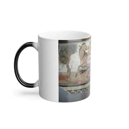Floor Mosaic with a Lion Attacking an Onager (Roman, c AD 150) - Color Changing Mug 11oz - Go Mug Yourself