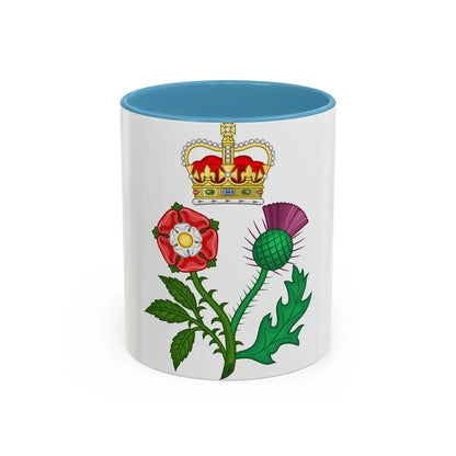Floral Badge of Great Britain - Accent Coffee Mug 11oz Light Blue - Go Mug Yourself