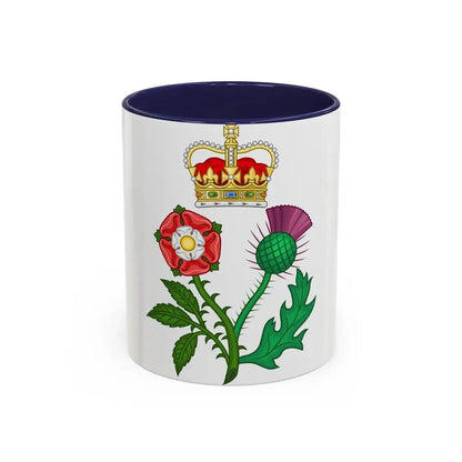 Floral Badge of Great Britain - Accent Coffee Mug 11oz Navy - Go Mug Yourself