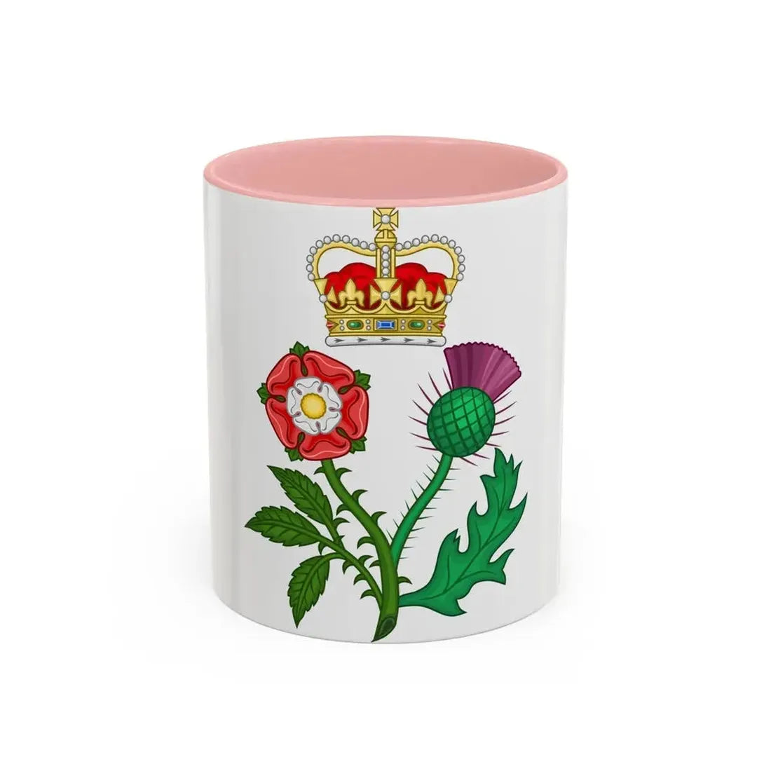 Floral Badge of Great Britain - Accent Coffee Mug 11oz Pink - Go Mug Yourself