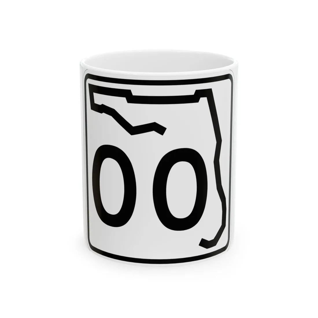 Florida 00 template (Florida) (Road Sign) White Coffee Mug 11oz - Go Mug Yourself