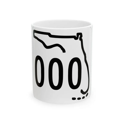 Florida 000 1955 template (Florida) (Road Sign) White Coffee Mug 11oz - Go Mug Yourself