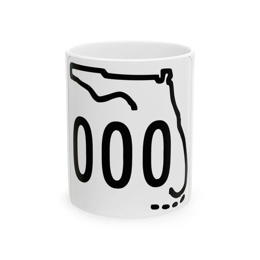 Florida 000 1955 template (Florida) (Road Sign) White Coffee Mug 11oz - Go Mug Yourself