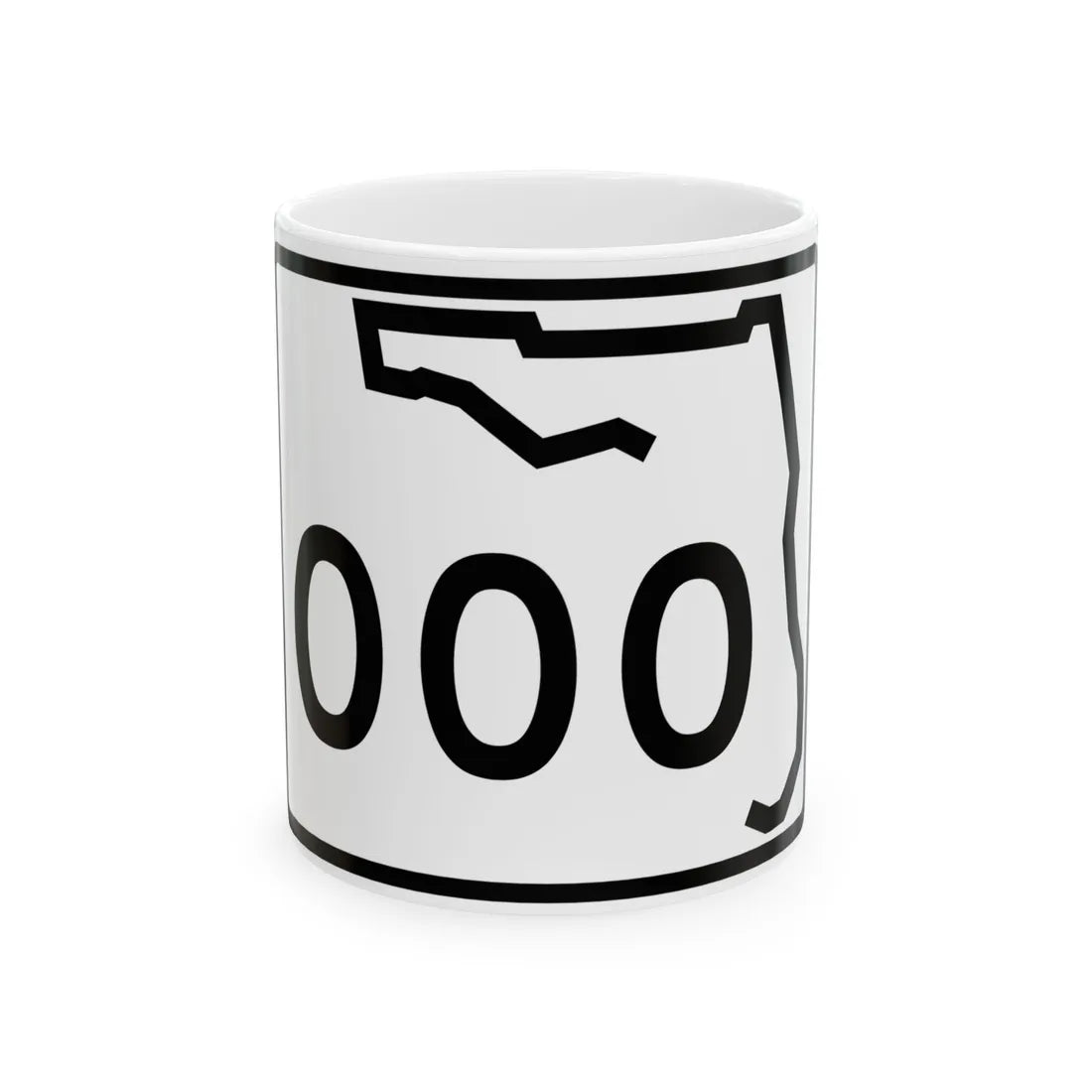Florida 000 template (Florida) (Road Sign) White Coffee Mug 11oz - Go Mug Yourself